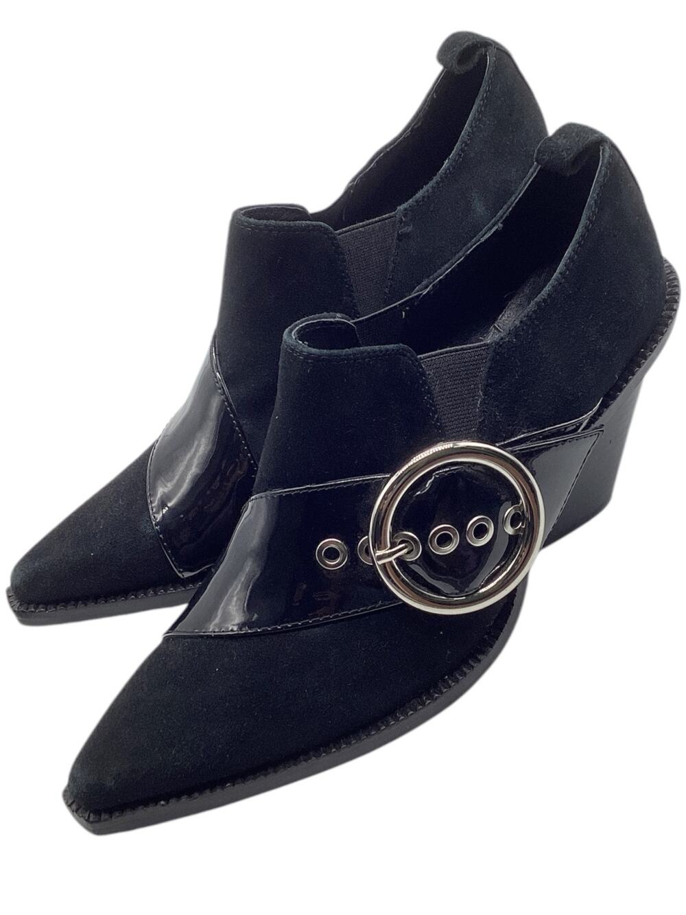 Jeffrey Campbell Suede Patent Leather Booties Women’s Size 7.5 in Black